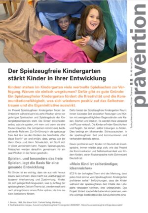 Prävention 2021 - Spielzeugfreier Kindergarten