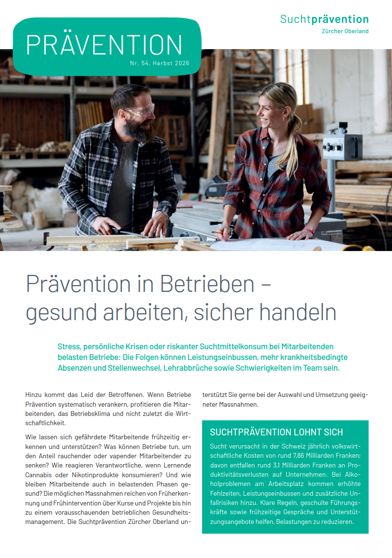 Prävention 2026 - Prävention in Betrieben - gesund arbeiten, sicher handeln